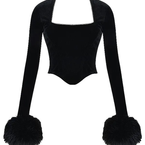 HOUSE OF CB 'Catriona' Black Velvet Corset NWOT - Picture 5 of 13